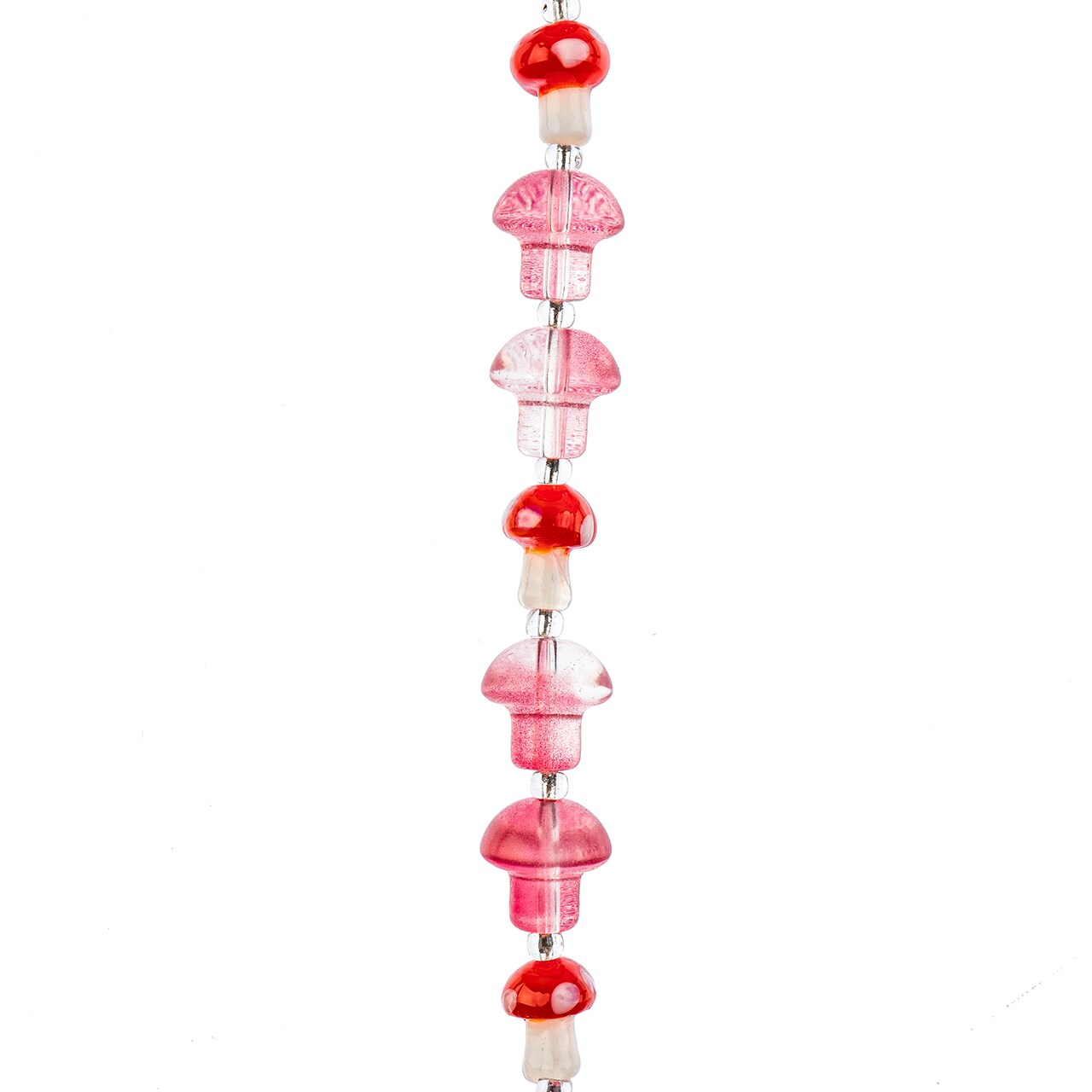 Crystal Lane DIY Glass Garden 13x14mm Mushroom Bead Strand, 11pcs